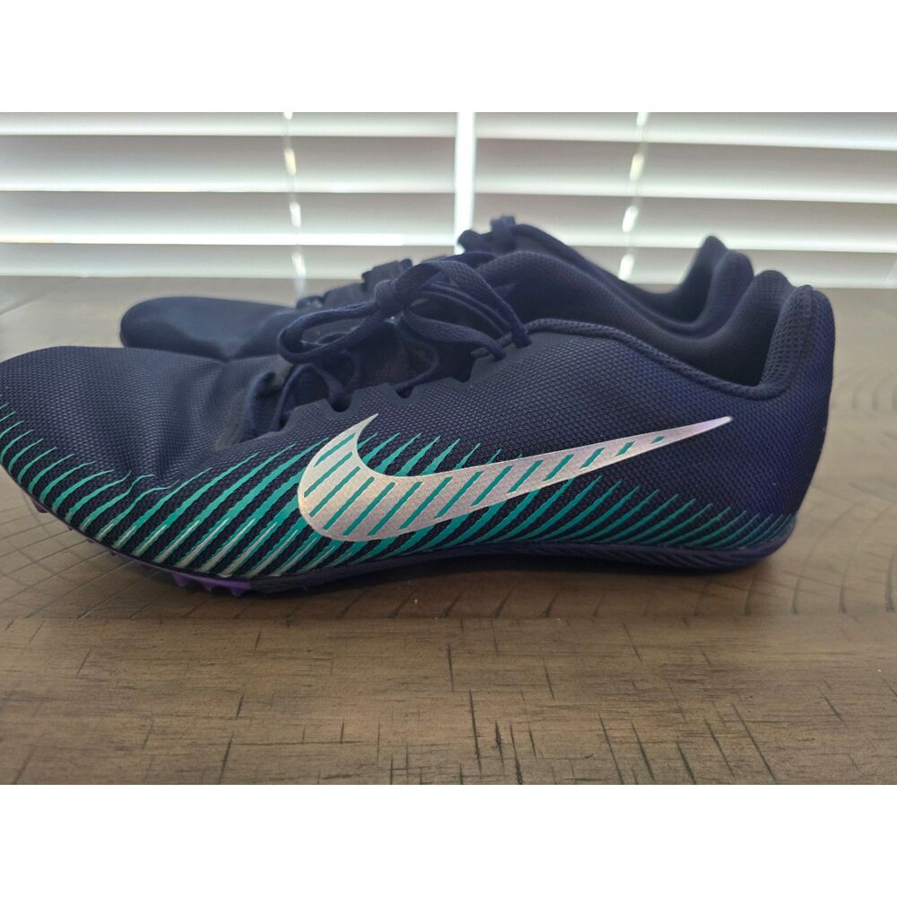 Nike Zoom Rival M 9 Track Spikes Obsidian Clear Emerald Size 10.5 Mens